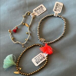 Anthropologie Beaded Bracelets with Tassel
